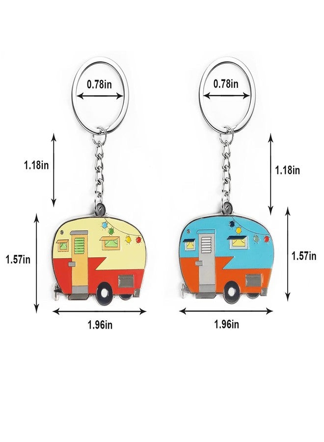 Haigoo Camper Keychain Happy RV Keychain Set for Men Women Teenager Camper Lover Travel Trailers Vacation Couples Jewelry Gift Camping Accessories 2 Pack - Image 5
